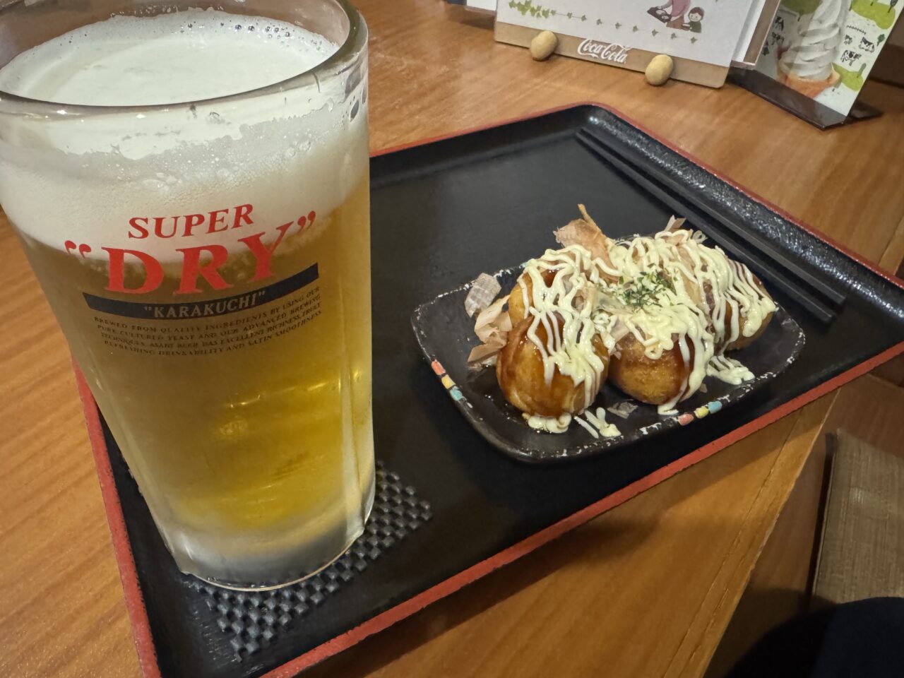 2026年極楽湯福島郡山店のビール大とたこ焼き