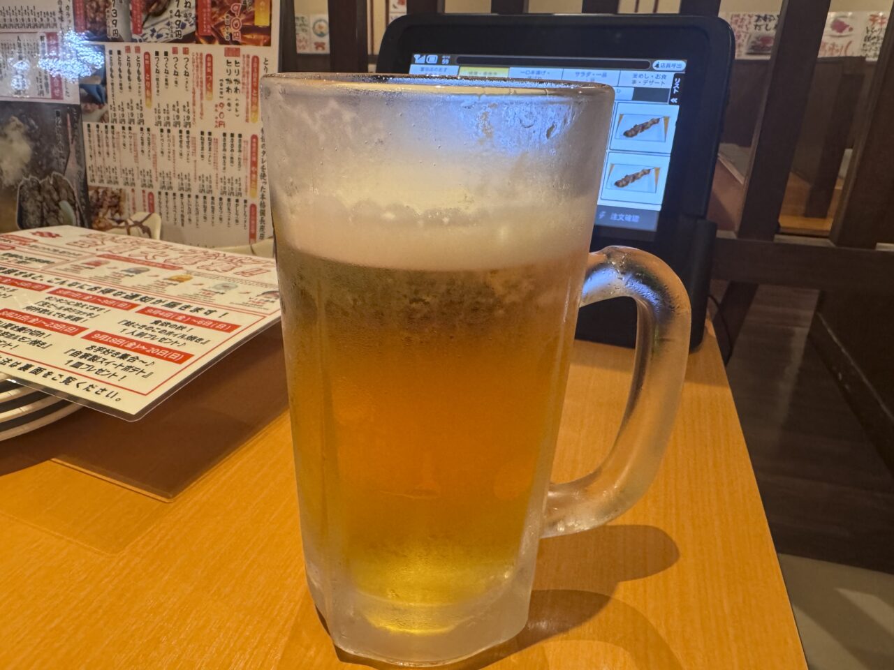 2026年9月のとりの蔵富田店の生ビール